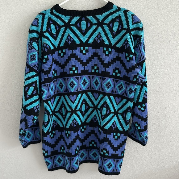 Michael Carrie geometric vintage sweater medium - Picture 4 of 5